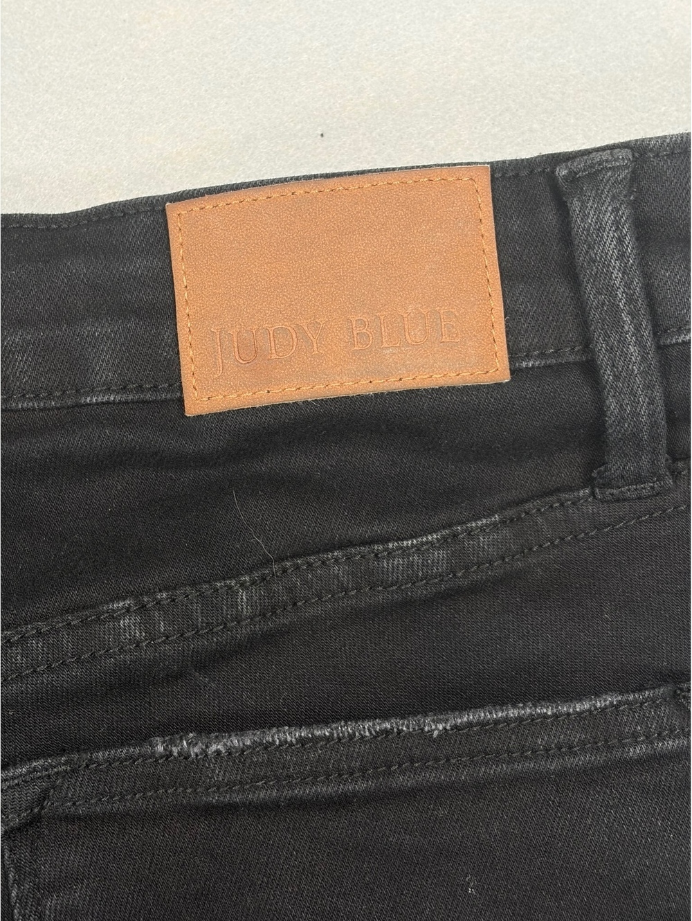 Judy Blue Black Crossover Asymmetrical Waistband Dad Jeans Size 16W Stretch - Picture 13 of 16